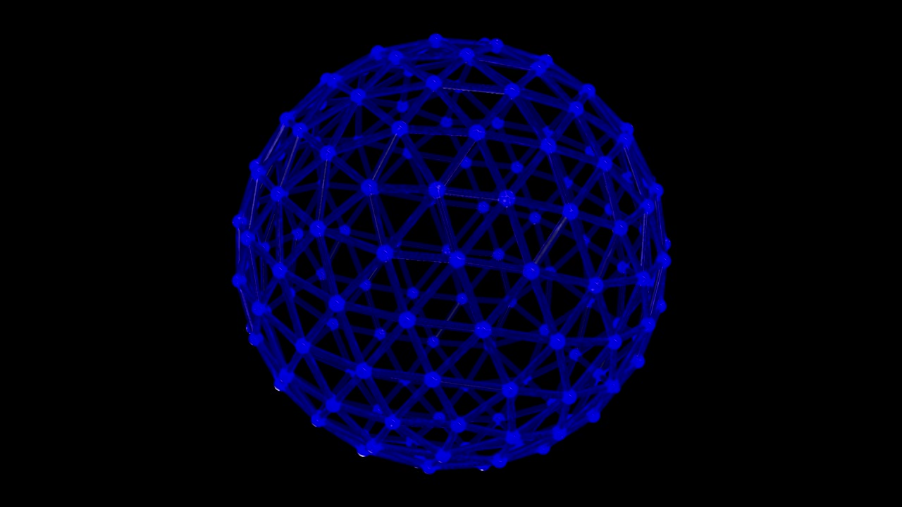 esfera de celosía abstracta sobre un fondo transparente, luma mate