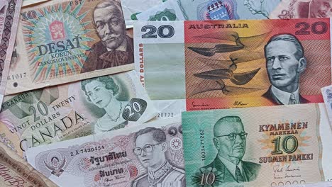 world paper money as background