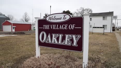 welcome to oakley michigan village sign