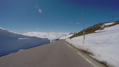 driving a car on a road in norway