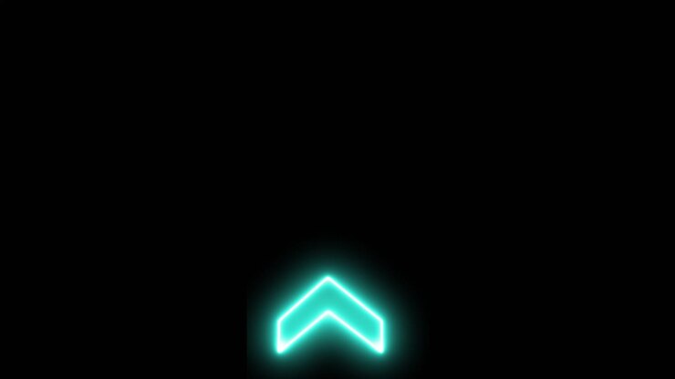 Glowing Neon Upward Arrows on Black Background