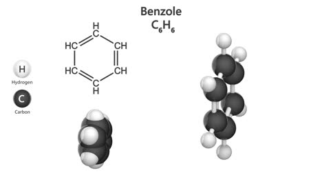 benzol (benzene). c6h6. seamless loop.