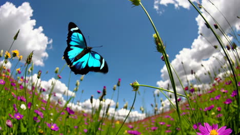 butterfly in a field of flowers