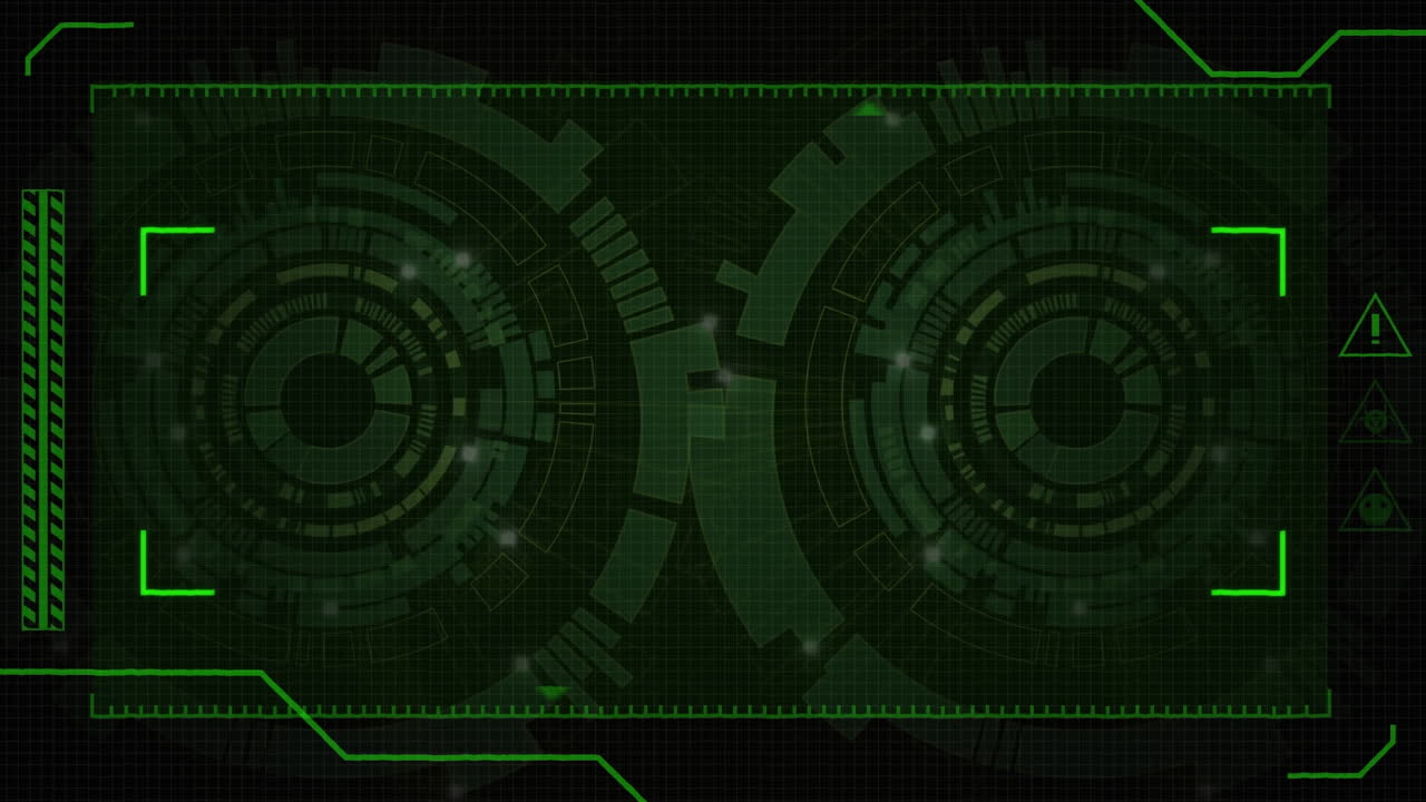Animation of green markers over scopes scanning