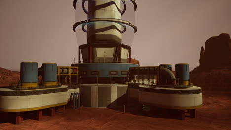 futuristic martian research colony