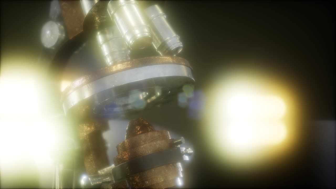 viejo microscopio de laboratorio científico retro