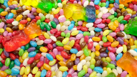 A colorful assortment of jelly beans and gummy bears