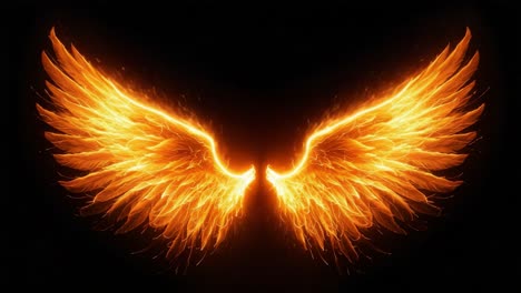 Mesmerizing Flames of Radiant Wings Captured in a Stunning Transformation from Ember to Fiery Embrace, Symbolizing Power and Freedom
