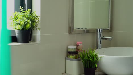 Waschbecken,-Wasserhahn-Im-Badezimmer,-Modern,-Minimalistisch