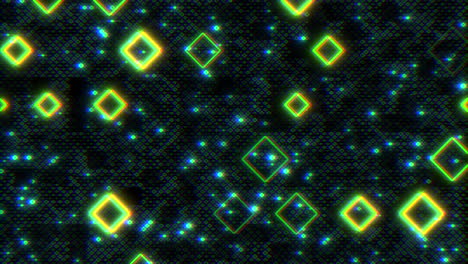 rainbow digital cubes pattern on computer screen