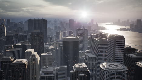 skyline-aerial-view-at-sunset-with-skyscrapers