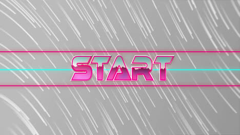 animation of start text over moving white light trails