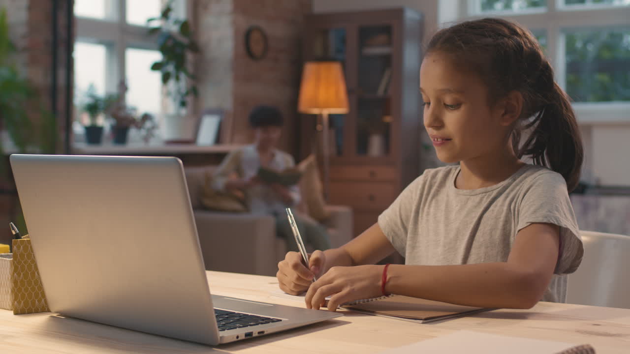 Girl Doing Homework at Home