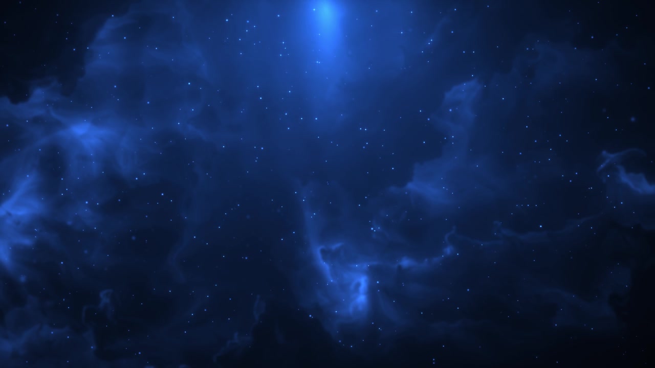 Sfondo di nebulosa spaziale blu intenso con stelle luminose