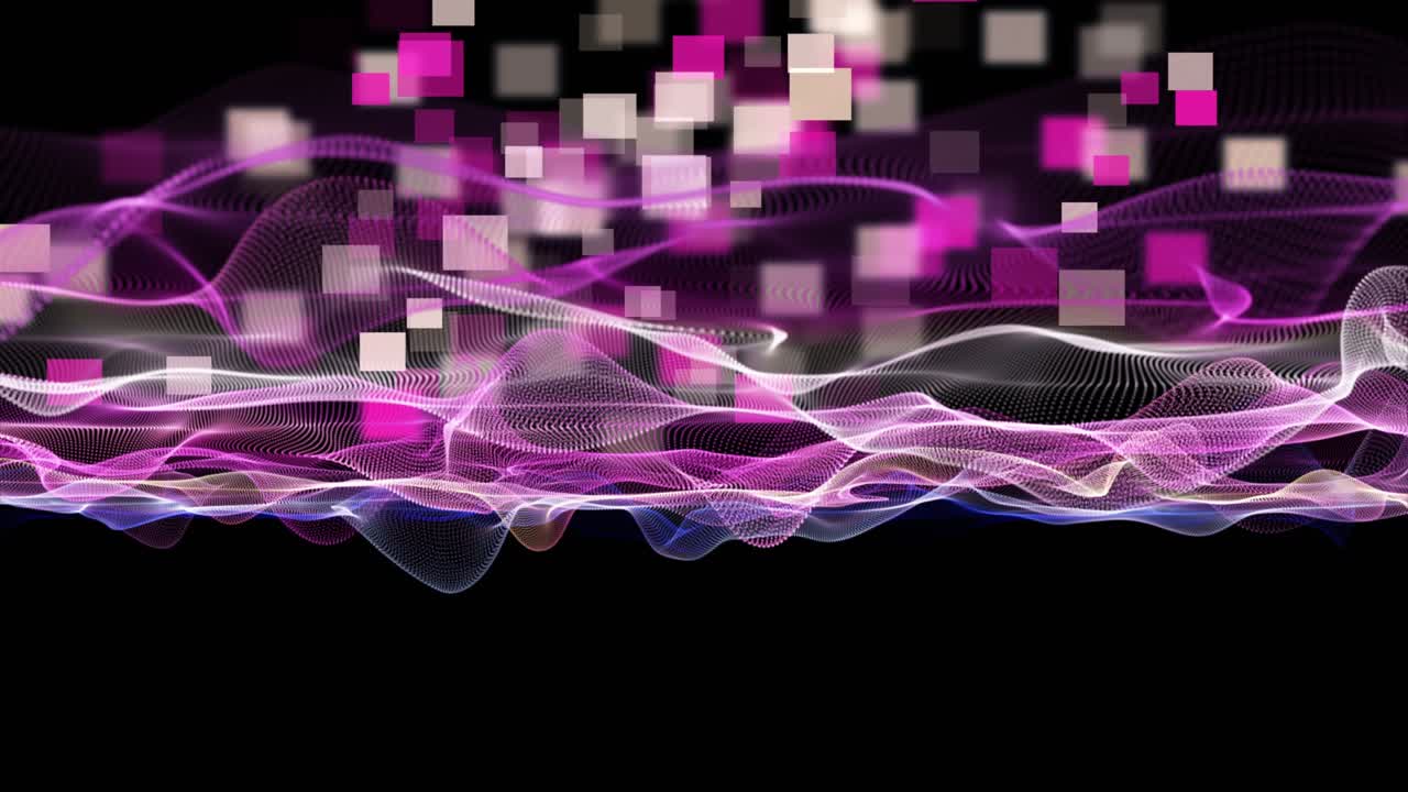 animación fantástica con objeto de onda de partículas en cámara lenta, 4096x2304 bucle 4k