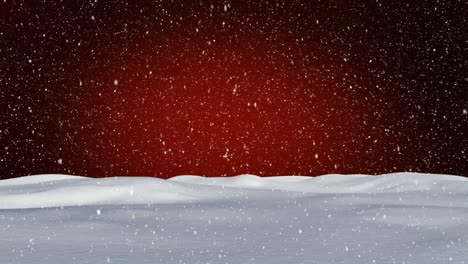 Snow-falling-on-red-background