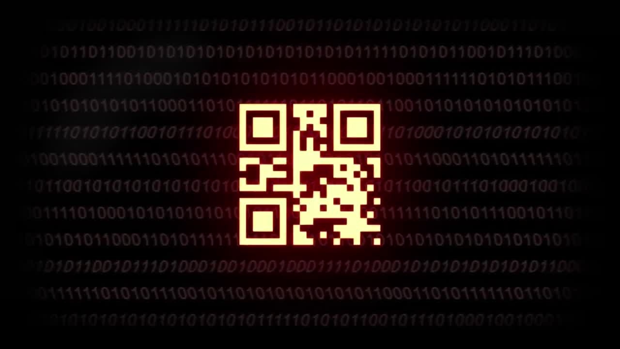 escáner de código qr contra codificación binaria en fondo negro