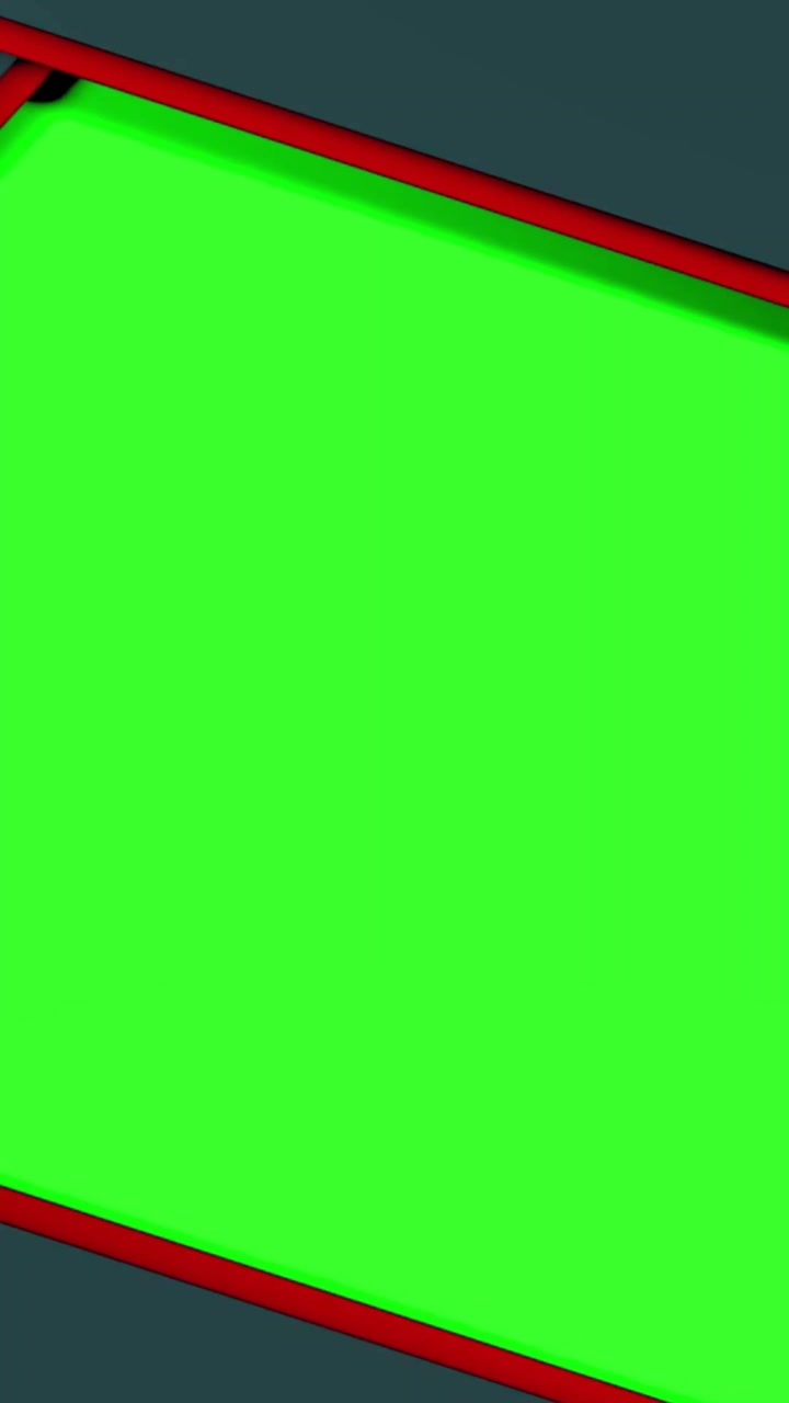 Vertical Green Screen Template with Expanding Red Line Frame