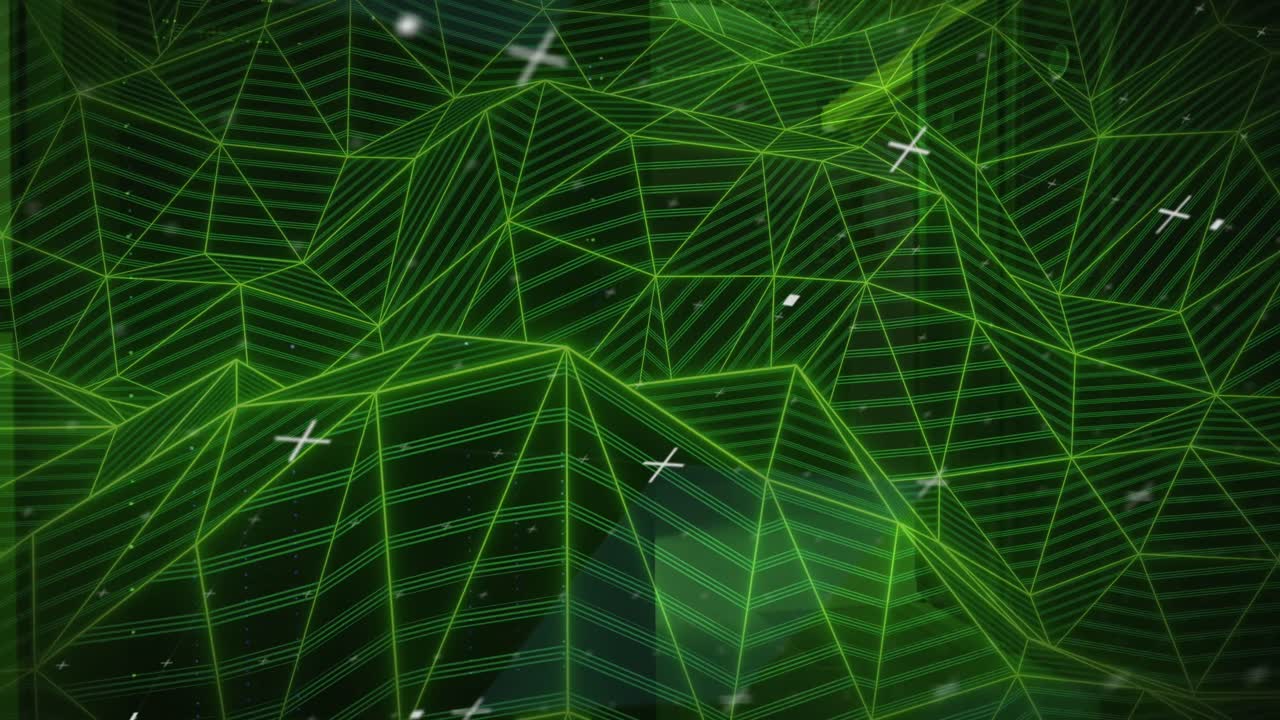 animación de líneas conectadas que forman un patrón de ondas dinámicas sobre un fondo negro