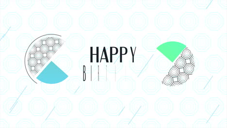 moderno azul y blanco feliz cumpleaños patrón geométrico diseño versátil para cualquier celebración
