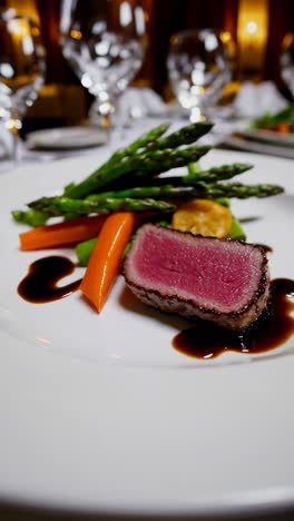 gourmet steak and asparagus dinner