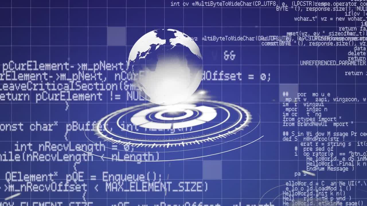 Globe spinning with data and connection network