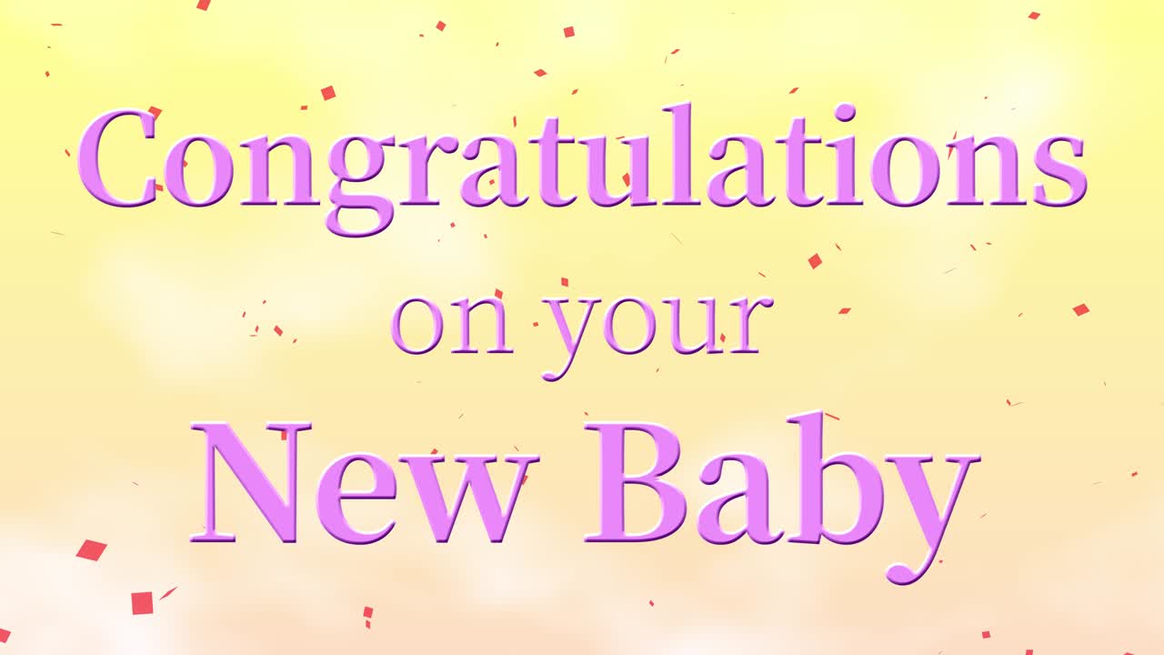Animasi teks grafis gerak pesan selamat atas bayi baru Anda.