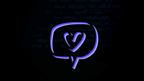 animación digital del corazón dentro de un icono de sobre de mensaje contra un fondo negro