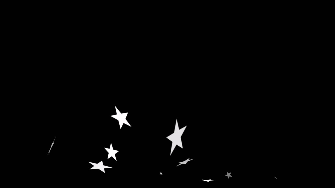 animación de estrellas de navidad cayendo sobre un fondo negro