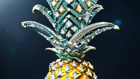 a diamond-encrusted pineapple sculpture