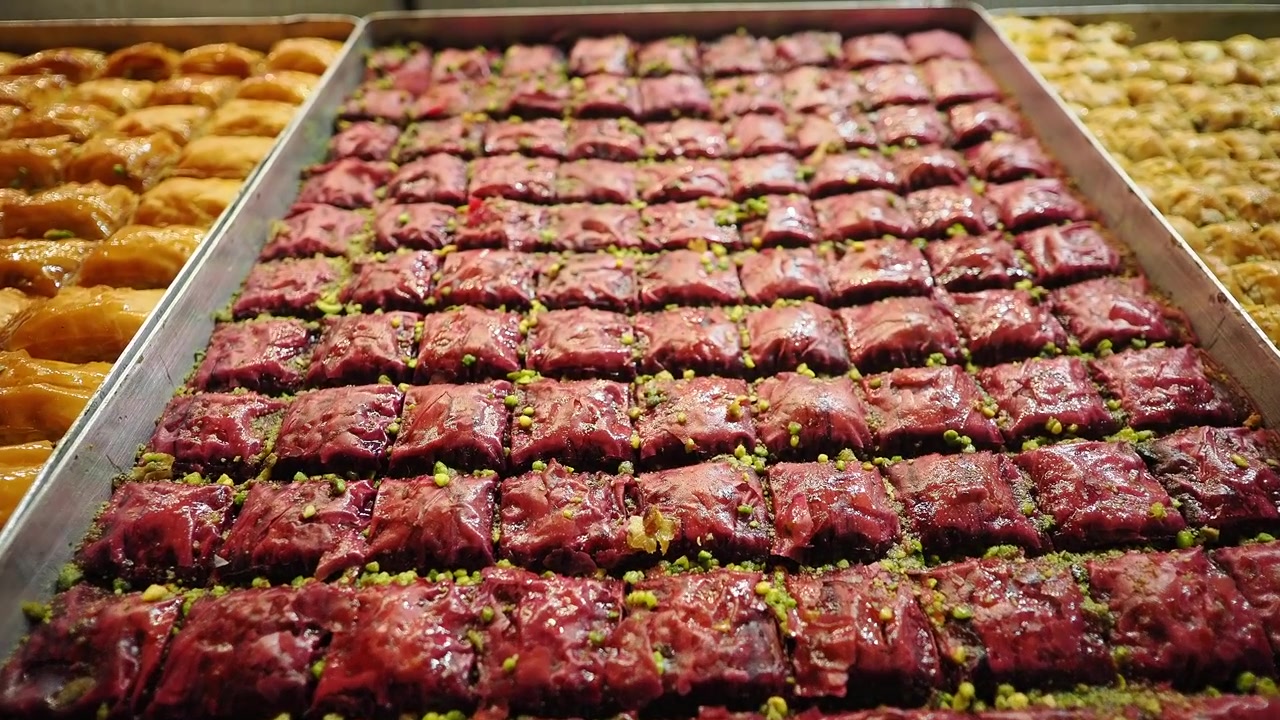 Trays of Freshly Baked Traditional Turkish Baklava
