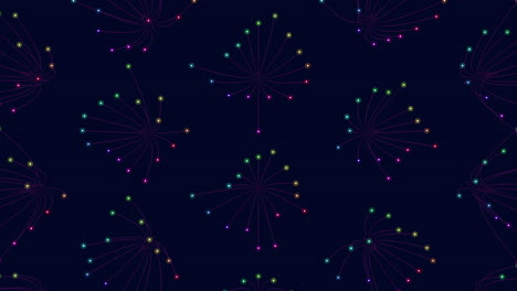 Colorful spiral dots pattern on black background