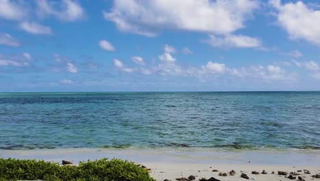 pov sailing on boat approach white sand beach