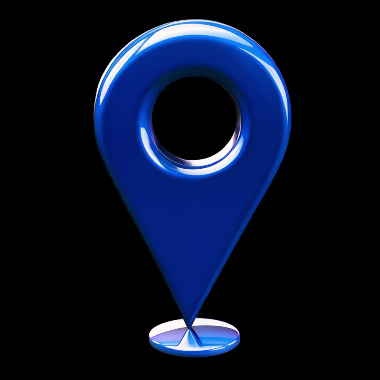 Animation d’épingle de localisation bleue brillante, ressource isolée, vidéo transparente 4K, canal alpha, ProRes 4444