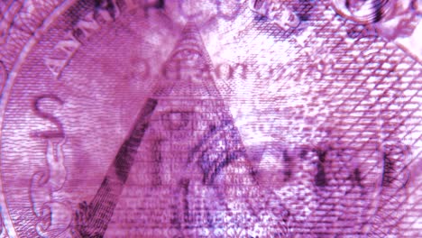 one dollar illuminati eye pyramid close-up