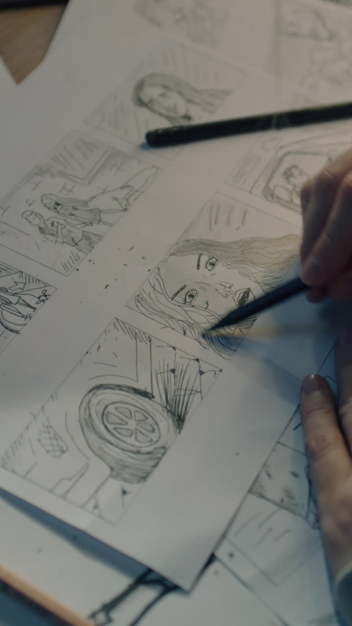 esbozos de cuadros de dibujos de cómics