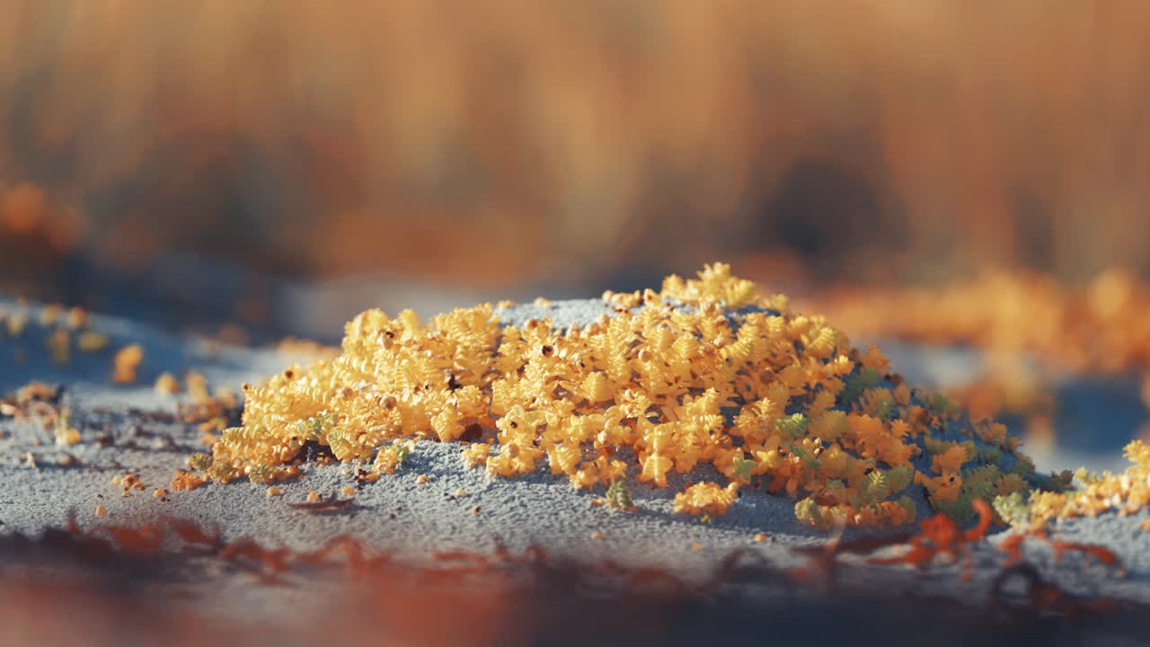 모래 해변 에 자라는 소형 수쿠렌트 와 같은 식물 들