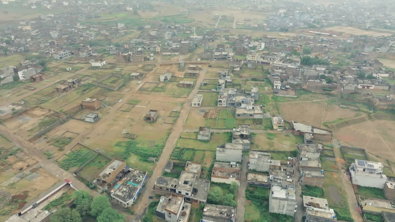 Drone view capturing rural view of Rawalpindi city in Islamabad, Pakistan. Day view