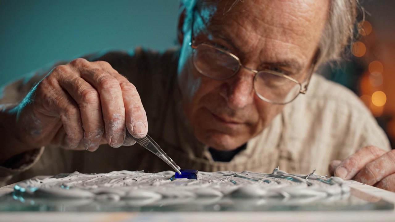 An Artisan Crafts Intricate Designs with Precision Tools, Highlighting the Technical Skill and Dedication Required for Detail-Oriented Artistic Processes