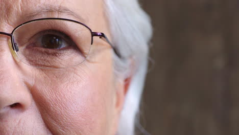Closeup-portrait-of-a-senior-woman's-eye