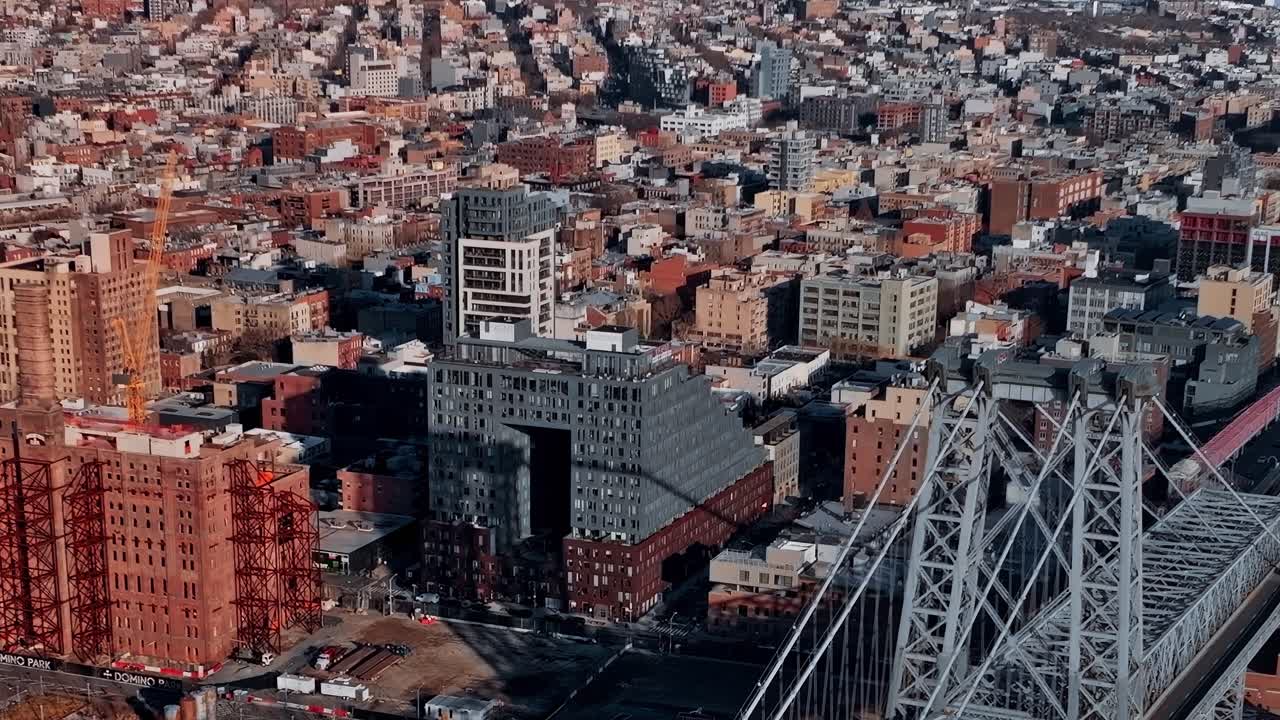 Vista aerea del quartiere di Williamsburg, Brooklyn
