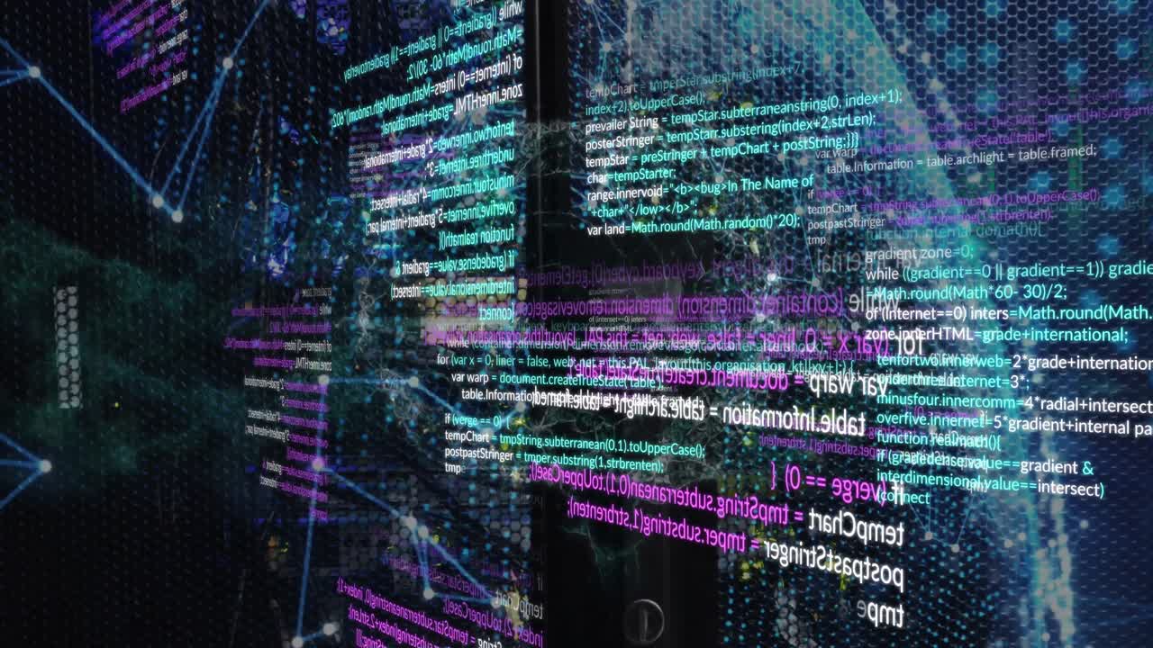 Animation of connections and data processing over globe