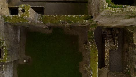 aerial descending into bective abbey