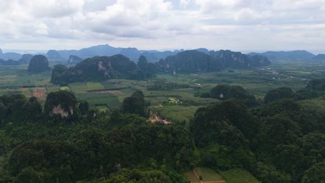 Krabi-Ao-Nang-Ao-Luek-Landscape-with-Limestone-Cliffs-and-Karsts,-South-Thailand