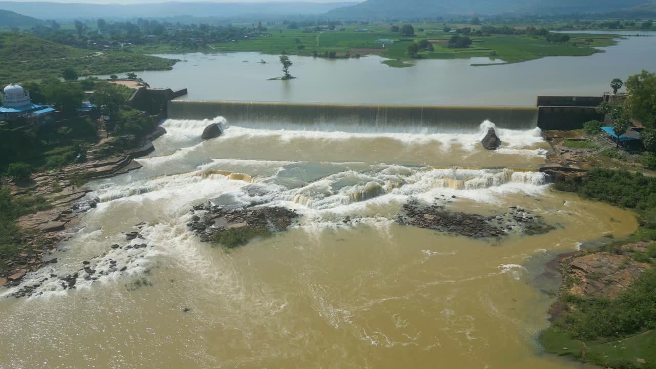 Waterfall Rajdari Devdari and Latif Shah Dam Aerial View