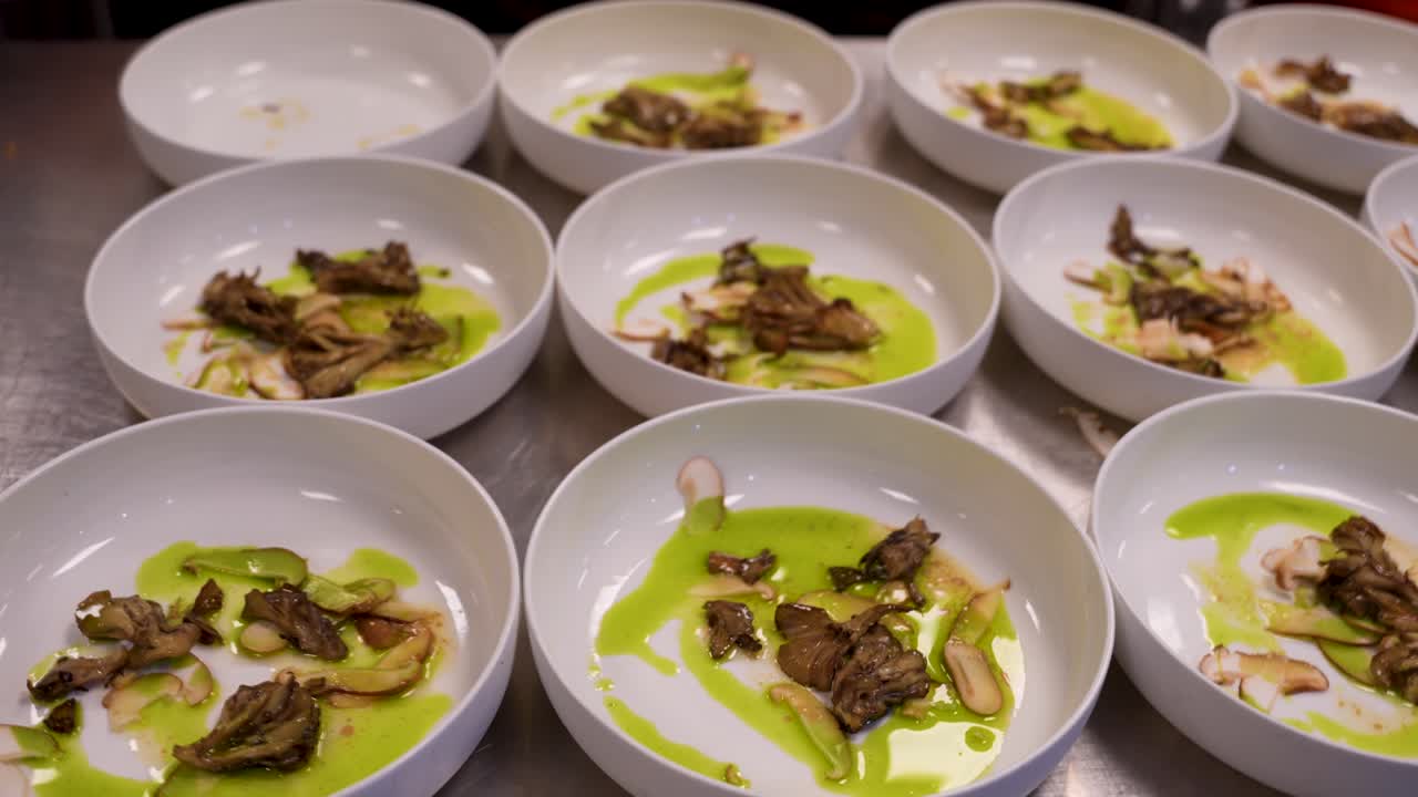 Main Course Plating in Chef's Kitchen – Gourmet Dish Presentation by Professional Chef
