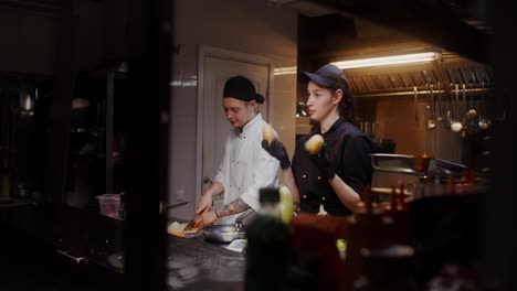 restaurant chefs preparing food