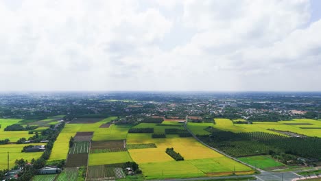 aerial view of the countryside in long an.