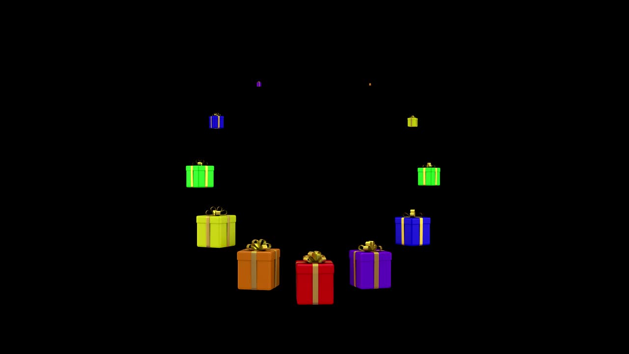Gift Boxes Form a Loading Circle