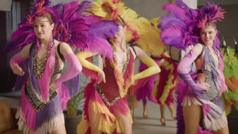 cabaret girls dancing in the backstage